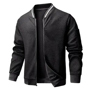 Grandclad Mens Loose Fit Lightweight Jacket Casual Stylish bomber Jacket Long Sleeve Black