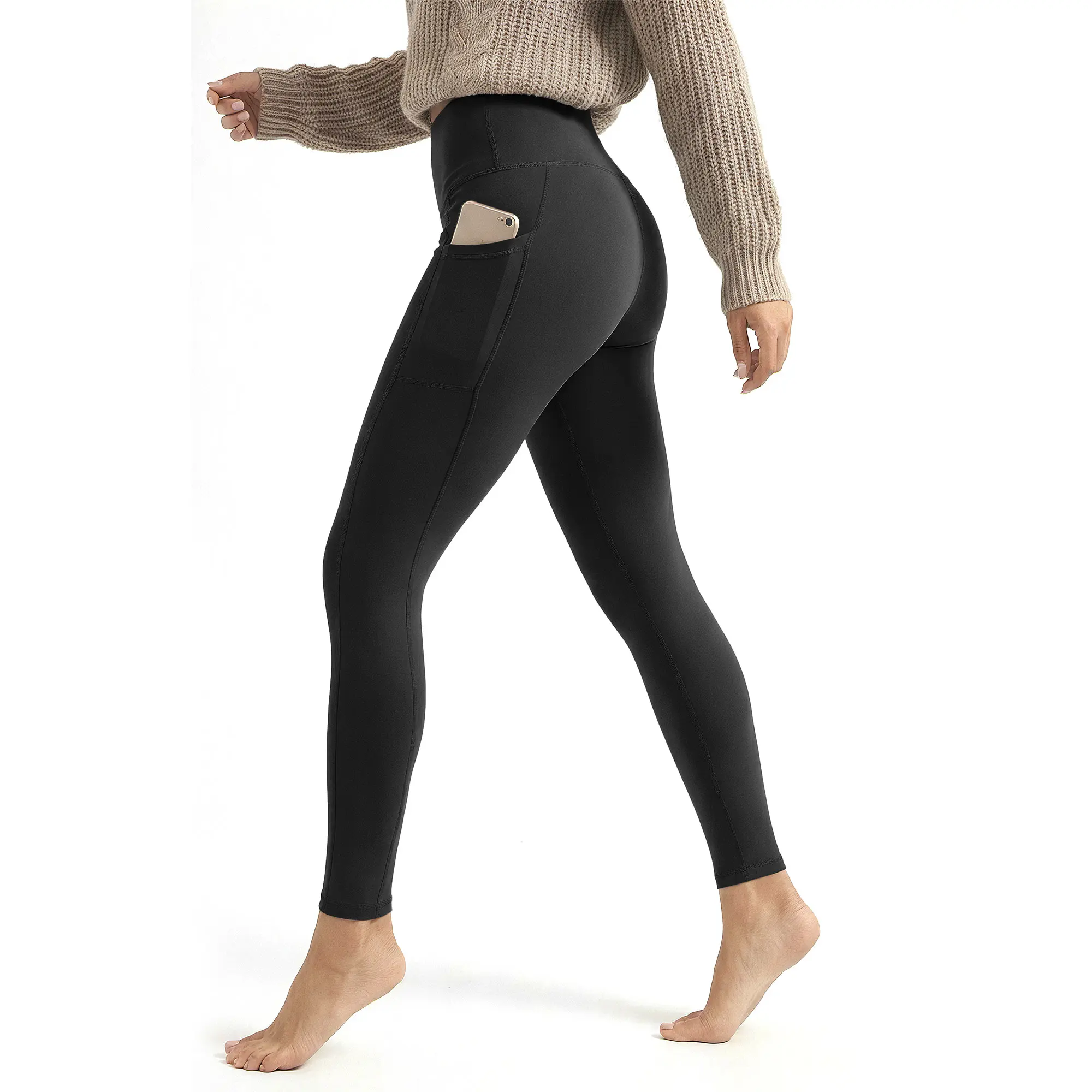 SHOWITTY Outlets Women's High-Waisted 1/3 Pack Fleece-Lined Leggings with Pockets Warm Thermal Yoga Pants SHOWITTY Outlets Women's High-Waisted 1/3 Pack Fleece-Lined Leggings with Pockets Warm Thermal Yoga Pants