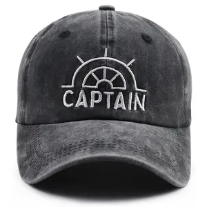 Captain Hat for Men Women, Cool Boating Accessories for Boat Owners, Funny Adjustable Embroidery Nautical Decor Sailor Captains Baseball Cap, Birthday Gifts for Boater Skipper Family Friend Explorer