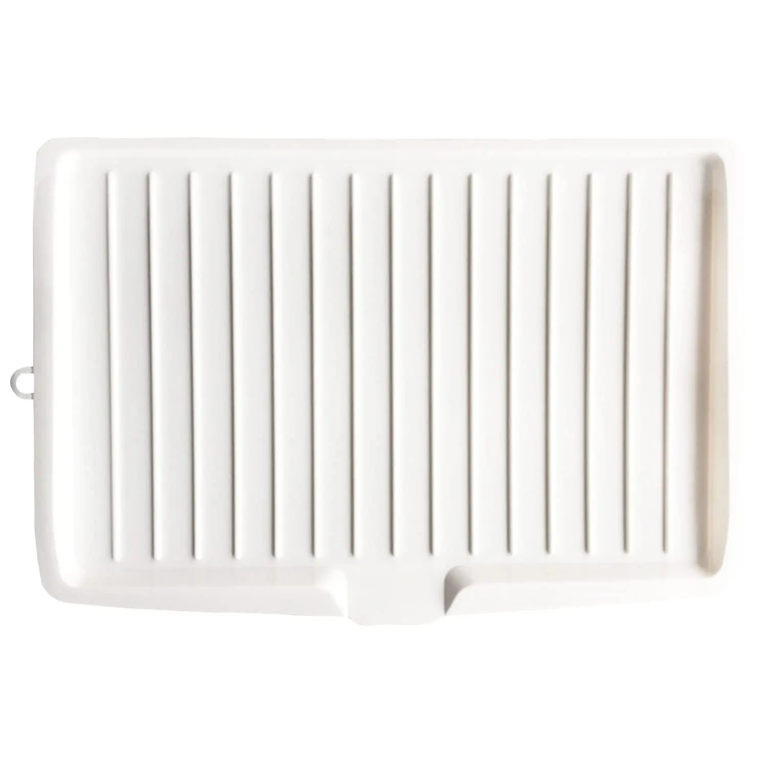 17.7 Inch Plastic Dish Drainer Board  Large White Draining Tray With Side Drop Slope Diversion Water Drain Drying Plate Strainer Mat Non-slip Base For Bowl Cup Kitchenware