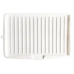 17.7 Inch Plastic Dish Drainer Board  Large White Draining Tray With Side Drop Slope Diversion Water Drain Drying Plate Strainer Mat Non-slip Base For Bowl Cup Kitchenware