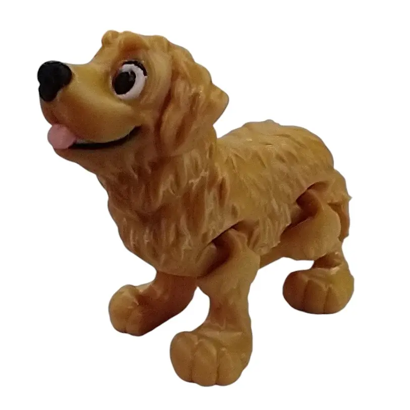 BS 208 Creations 3D Printed Articulating Golden Retriever Animal Statue - 2.75" to Top of Head, 3" Nose to Tail, Adjustable Decorative Collectible Figure, Cute Cartoon Home Desk Table Ornament