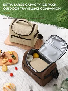 Large Capacity Durable Lunch Bag, Insulated Lunch Bag with Shoulder Strap & Handheld Design, Cooler Bag for Outdoor Camping Picnic