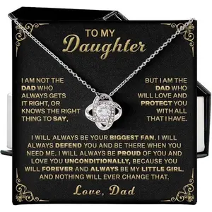 Dad Necklace with Heartfelt Message, Elegant Box, Father Daughter Gifts for My Daughter NL027