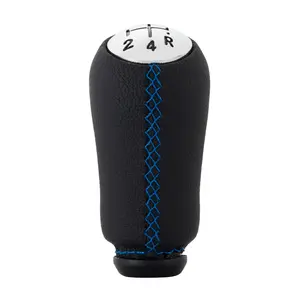 Renault Koleos Car Gear Shift Knob, 5-Speed Leather Blue Stitching, Replacement Part, Durable Design, Perfect Fit