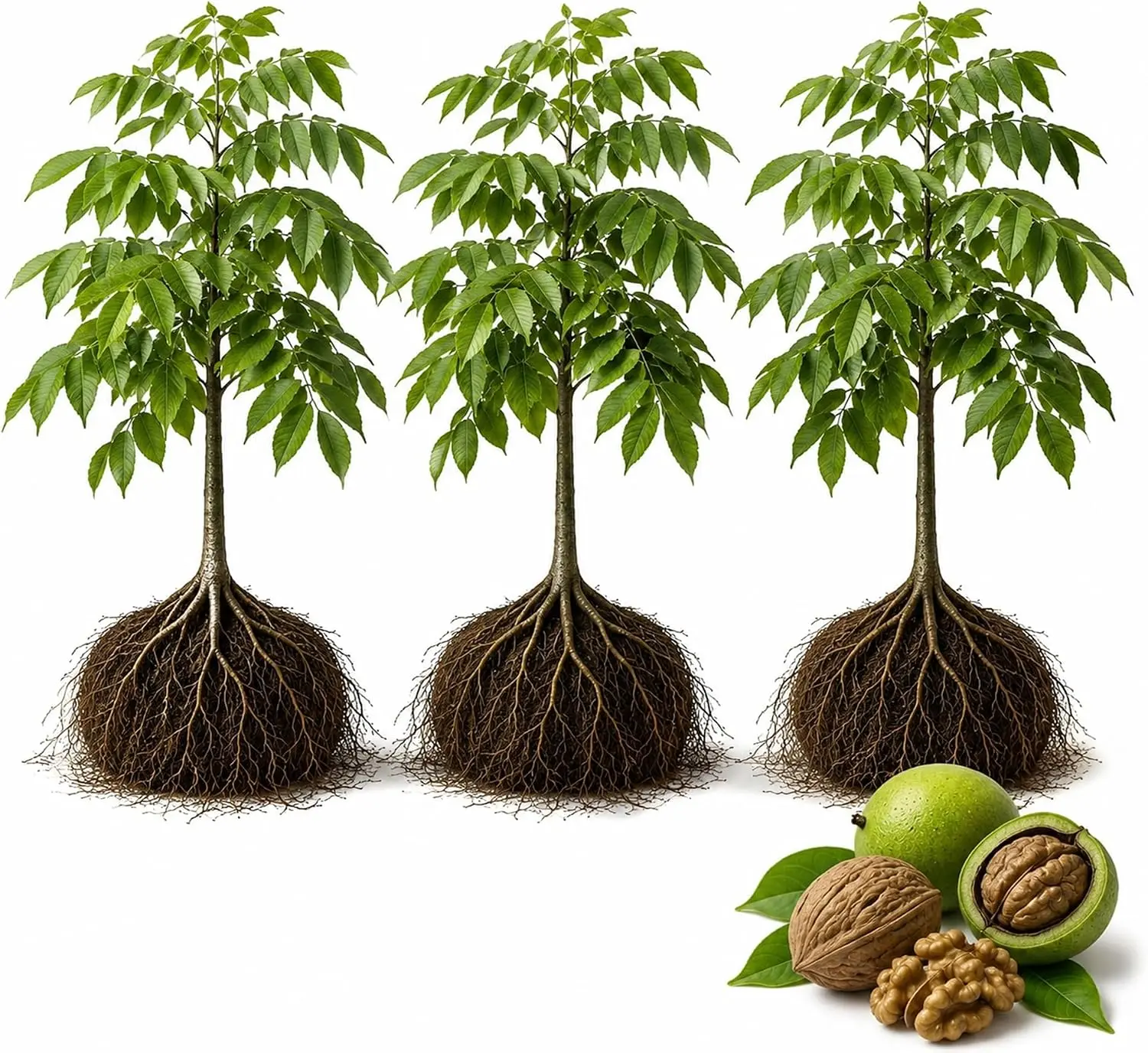 Black Walnut Live Trees (Juglans nigra) – Bare Root Dormant Seedlings – Hardy Fast-Growing Shade & Nut Trees – Premium Backyard Orchard & Wildlife Tree