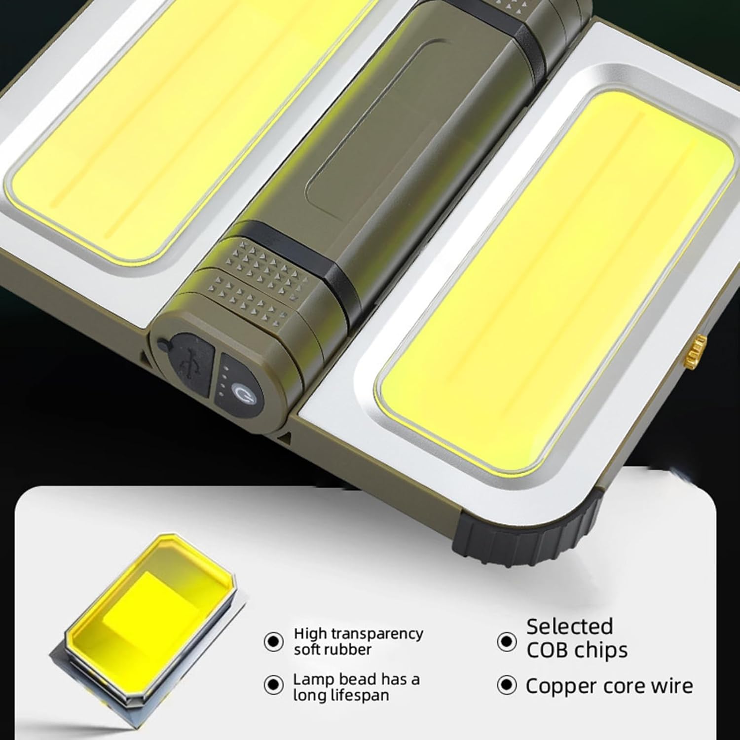 XTAUTO Solar Camping Lights, Bright LED Magnetic Foldable Camp Lantern, Battery Powered Portable Outdoor Light for Backpacking, Hiking, Tent, Power Outage, Emergency Survival, Night Fishing, Walking, Working, Camping Gear Essentials