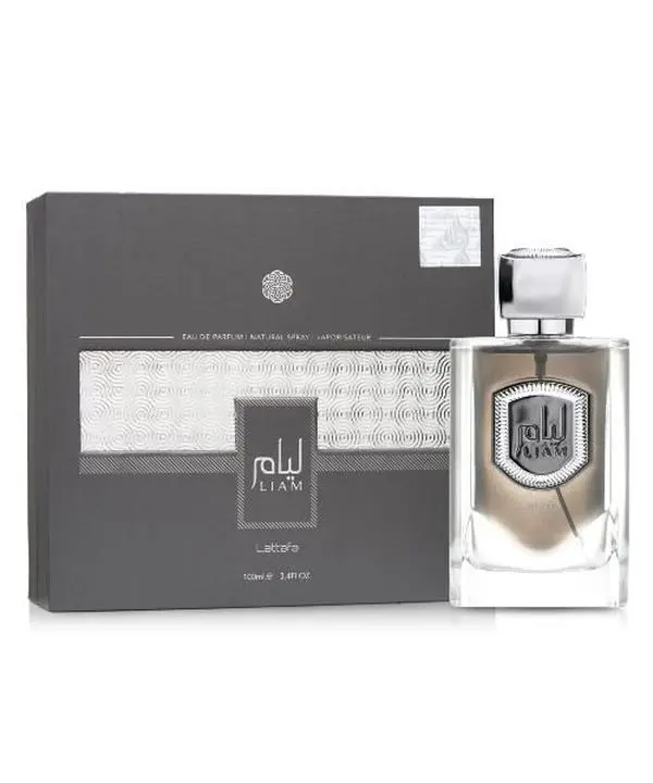 Lattafa Liam Grey Eau de Parfum - 100ml (3.4 oz) Unisex Modern Versatile Fragrance, Aromatic Scent with Patchouli, Black Tea, Tonka Bean, Fig Notes, Creamy Daily Wear Single Item