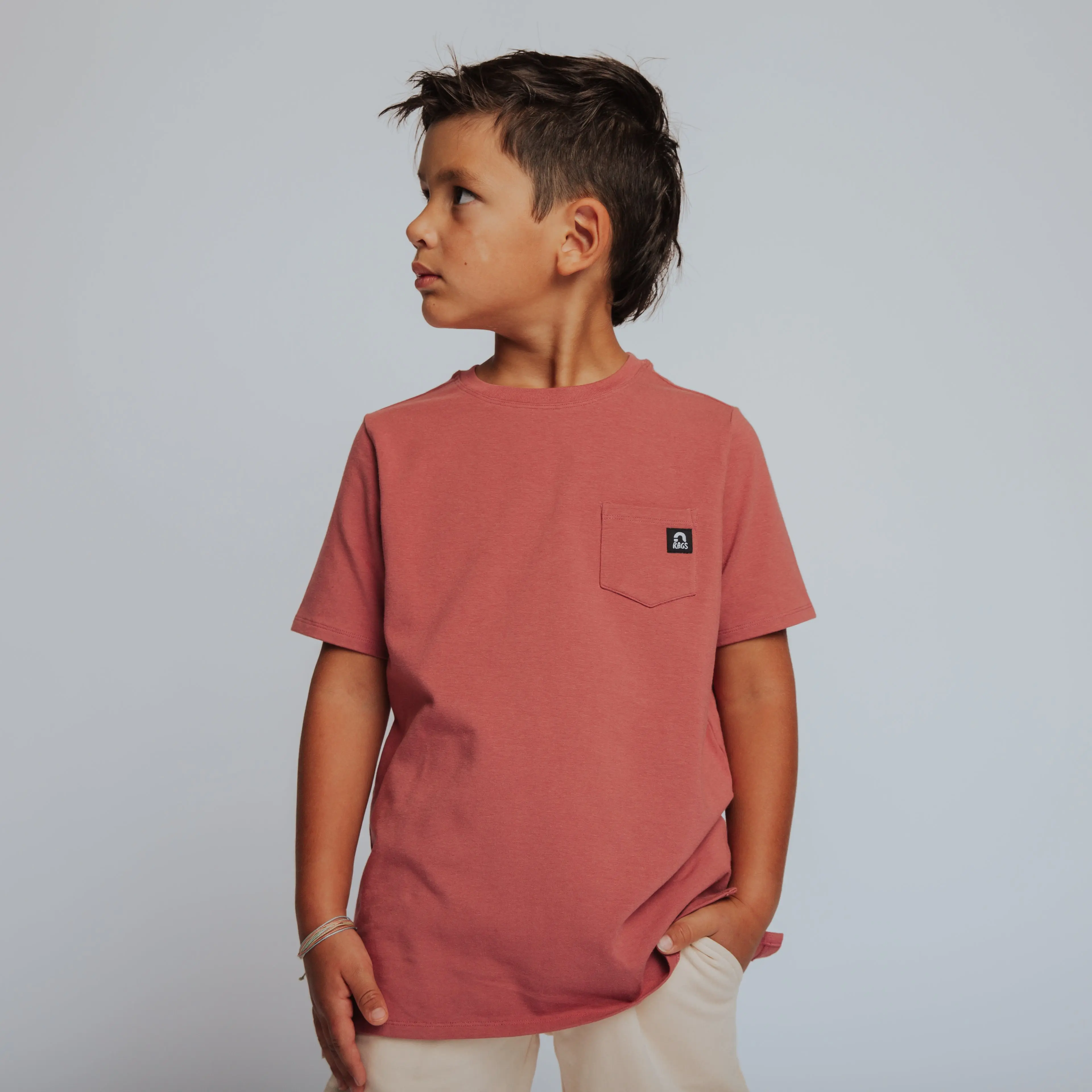 RAGS Apparel Girls' Essentials Short Sleeve Tee - Faded Rose, Shirts for Girls, Child-Size T-Shirts, Child-Size Girls' T-Shirts