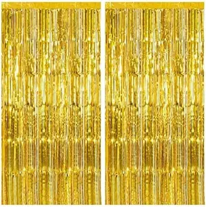 2 Pack Party Streamers Backdrop Tinsel Foil Fringe Curtains - Halloween, Birthday, Twilight & Graduation Party Decorations Banners Ornaments