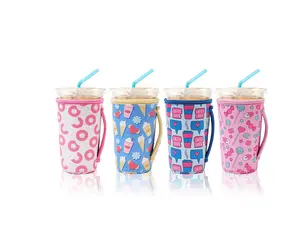 4 Pack Iced Coffee Sleeve,reusable Neoprene Cup Sleeves Suitable For Beverage Sleeves For Hot And Cold Coffee Or Ice Drink Coffee cup sleeve for Starbucks coffee cup ( 30-32 OZ)