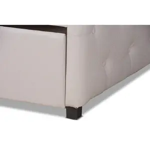 Baxton Studio Becker Modern and Contemporary Transitional Beige Fabric Upholstered Twin Size Daybed with Trundle