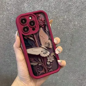 Butterfly Pattern Phone Case, Soft TPU Cellphone Protective Cases, Total Protective Shockproof Mobile Phone Cover for iPhone