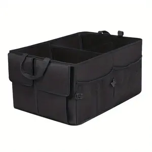 Car Trunk Storage Box, Foldable Car Trunk Organizer with Adjustable Strap, Waterproof Car Storage Box for SUV Seat, Car Interior Accessories