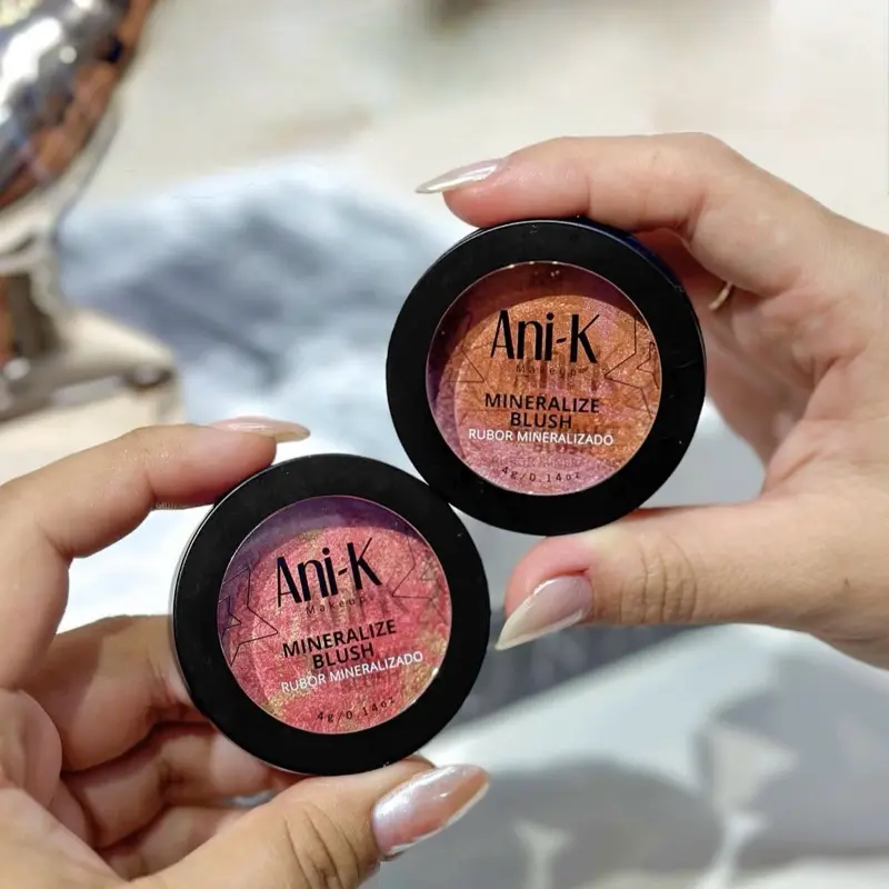 Ani-K Mineralized Mineralize Blush with Sparkling Highlights Compact Makeup for Face Medium Color Cosmetic Powder