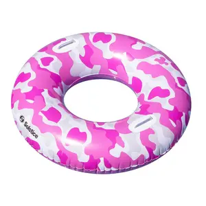Pink Camo Pool Tube – Heavy-Duty Inflatable River Float for Adults
