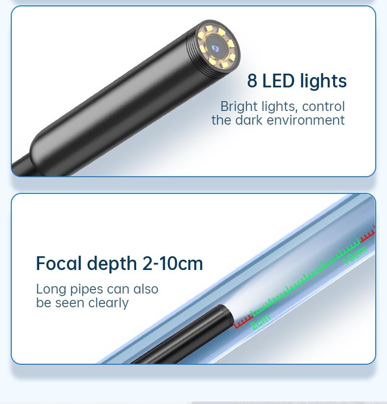 Multifunctional 1920P HD Borescope Endoscope Camera, IP67 Waterproof Inspection Tool with 8 Adjustable LED Lights, 16.4ft Semi-Rigid Snake Camera for Car Repair, Home Appliance, Pipeline, Mold & Wiring Inspection, Gift for Boyfriend, Husband, Father outdo