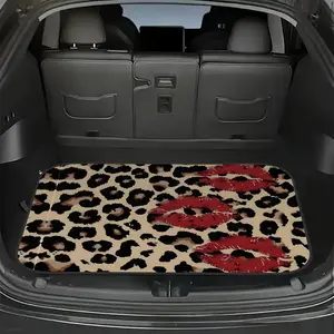 1 Piece Leopard Red Lip Splicing Car Trunk Pad - Dustproof and Durable Trunk Pad | Universal Trunk Protection Pad, Automatic Storage Solutions, Heavy Duty Materials, Fashion Drivers, Fans