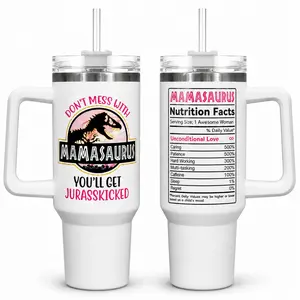 40oz Mom Tumbler with Handle Mamasaurus cup, Mom Gifts from Daughter/Son,Mama Birthday gifts, Mother's Day Gift for Mama,Mother Coffee cup Stainless Steel Travel Mugs, bottle,Sippy Cup Straw Sublimation Cup The Ordinary Water Bottle