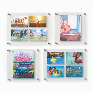 Set of 4 Mixed Single Panel Wall Frames Pinwheel