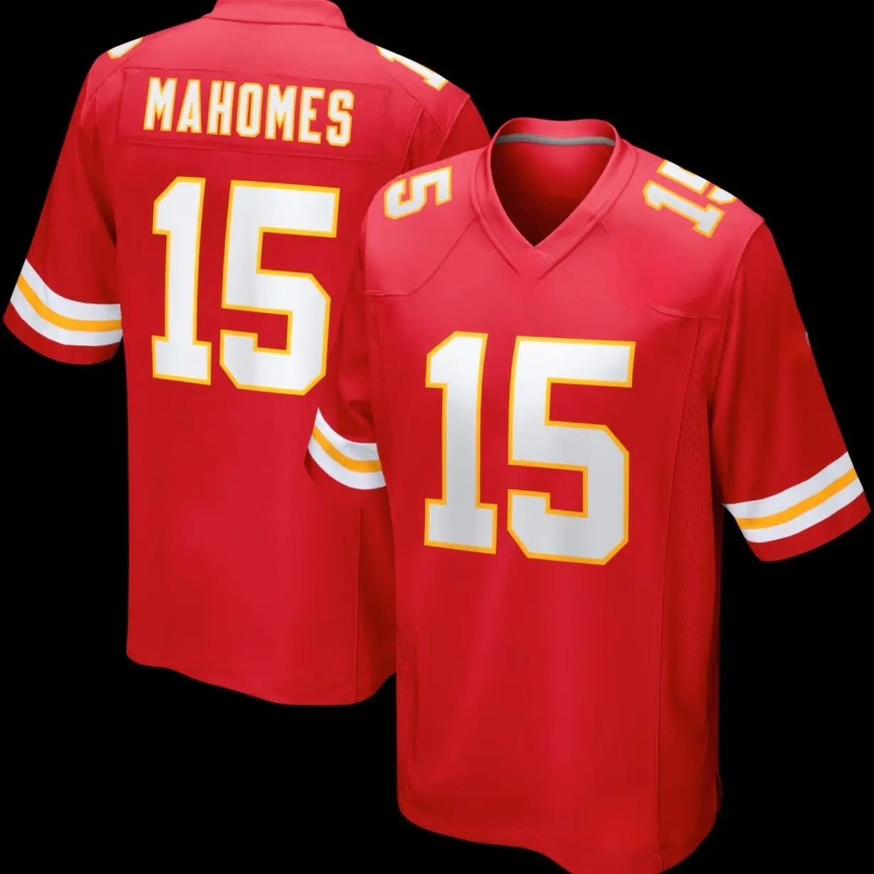 Unisex Football inspired by Mahomes 15 Kansas City Home Team Game Player Jersey - Red