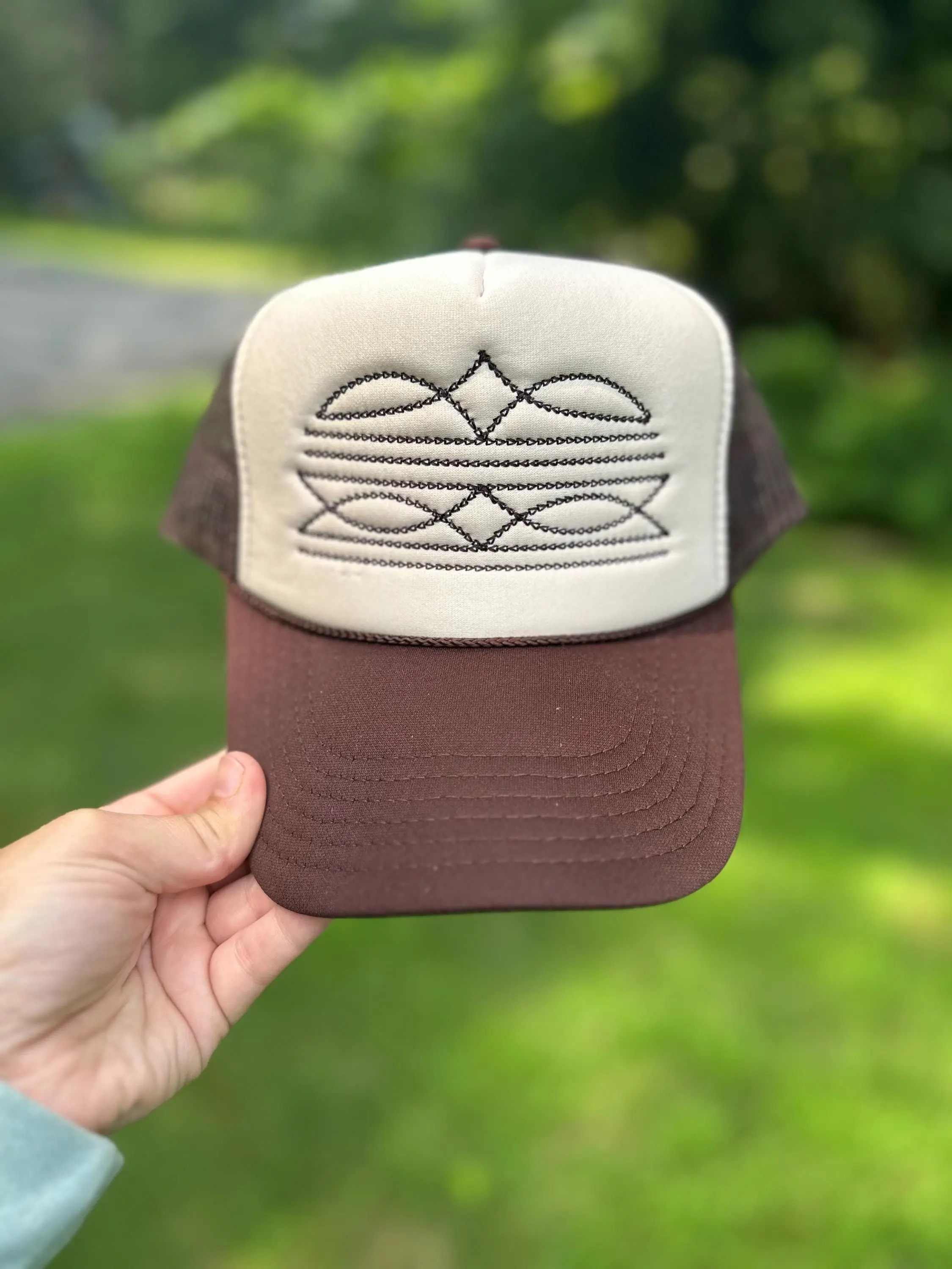 Boot Stitch Trucker Hat, Western Cowboy Trucker Hat, Funny Trucker Hat, Retro Trucker Hat