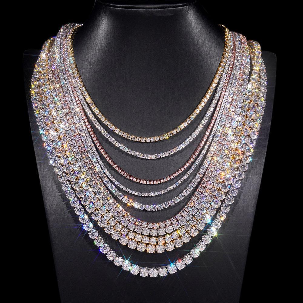 TY GRA Certified Moissanite Tennis Necklace 2/3/4/5/6.5mm Solid Sterling Silver Diamond Tennis Necklaces for Women Man TY GRA Certified Moissanite Tennis Necklace 2/3/4/5/6.5mm Solid Sterling Silver Diamond Tennis Necklaces for Women Man