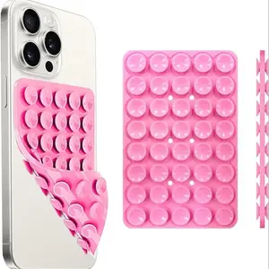 Double-Sided Silicone Suction Phone Grip & Stand, Universal Stick-On Handheld Holder for iPhone & Android, Reusable Washable Micro-Suction Pad, Hands-Free Selfie & Video Kickstand, Phone Ring Alternative, 1 Pack – No Magnet Needed