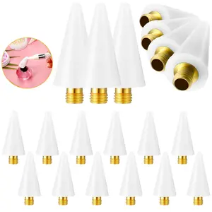 12 Pieces Wax Replacement Head Tips Nail Rhinestones Picker with Case for Nail Dotting Pen to Pick Up Nail Gem Jewelry, Replacement Wax Head Accessories (White)