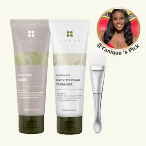 [Official Shop] BRMUD @Yanique’s Pore Care Duo Set – Mud Mask + Pack to Foam Cleanser + Brush | Deep Cleansing & Pore Care Set
