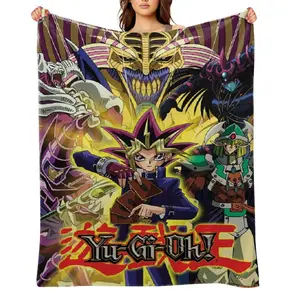 Yu-Gi-Oh!-Flannel Throw Blanket for Girls Boys- Ultra Soft, Anti-Shrink & Wrinkle-Resistant ,Quick-Dry, Machine Washable Cozy Throw ,Perfect Gift for Kids Adults A-95