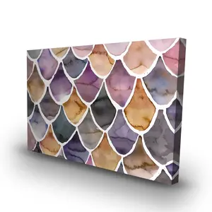 212 MAIN Magical Artistic Purple Mermaid-Shapes Canvas Wall Artwork, 24x36 in. Print for Home Decor (Model C1RC2436YWL31Y)