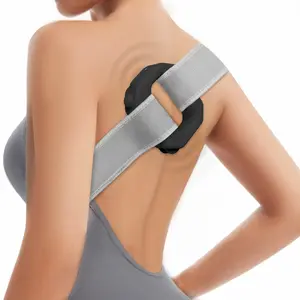 ADDWIN Back Massager Hands-Free Portable Back Massager with Adjustable Speeds, Wireless Rechargeable, Black & Pink