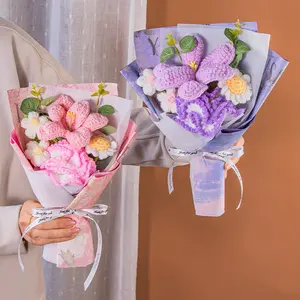 Hand-knitted Floral Yarn Bouquet Soft to the Touch Perfect Gift for Mother's Day Teacher's Day or Anniversary Present for Loved One