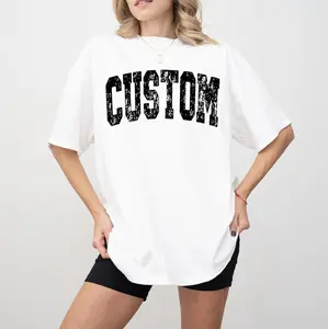 Custom Text Gildan T-Shirt Direct To Garment Printed Unisex Size Fit Graphic Statement Mama Est 2018 Crewneck Loose Baggy Womenswear Tshirt