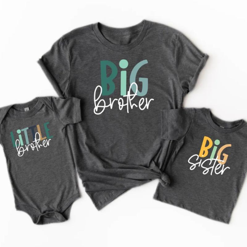 Matching Family Unisex T-Shirts, Big Brother, Big Sister, Little Brother, Little Sister, Family Sibling Shirts, Gift for Girls, for Boys