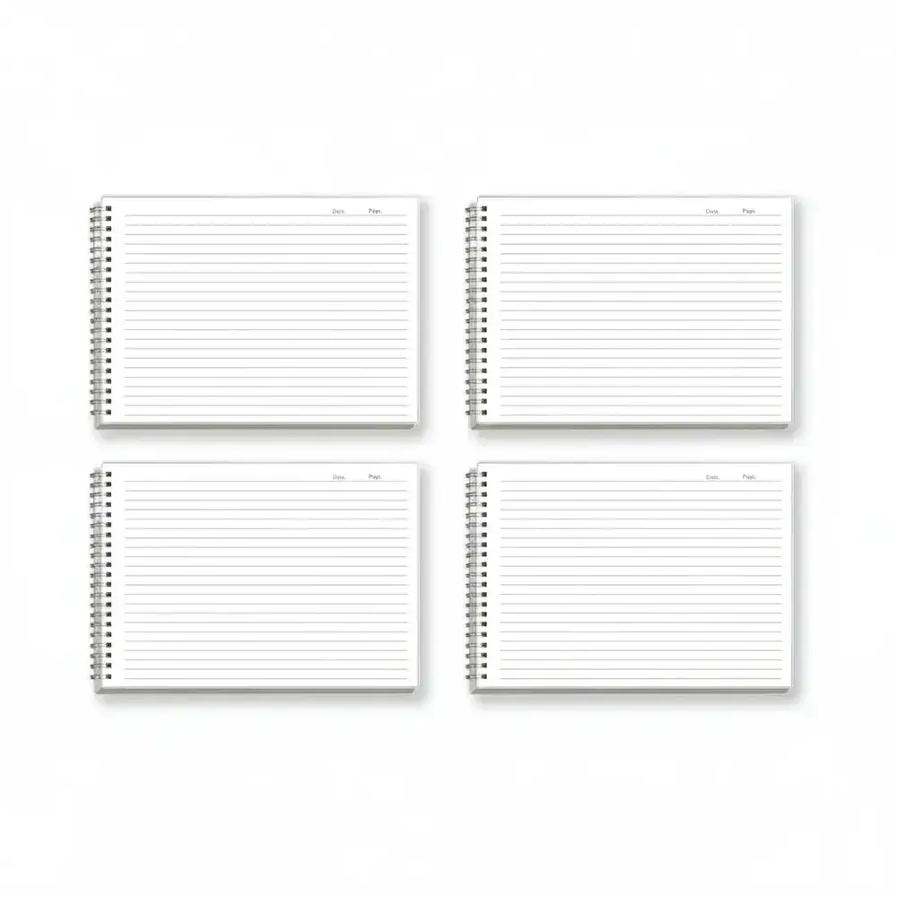 Thick Spiral Notebook Bundle, 2pcs or 4pcs B5 Size, 60 Sheets, 8mm Ruled Cream Paper, Smooth, Firm Binding for Students and Office Use Stationery Supplies, Notebook Set, College Essentials