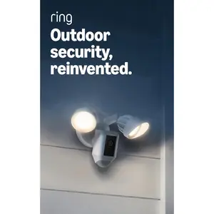 Ring Floodlight Cam Wired Plus (newest model), Outdoor home or business security with motion-activated 1080p HD video and floodlights, White