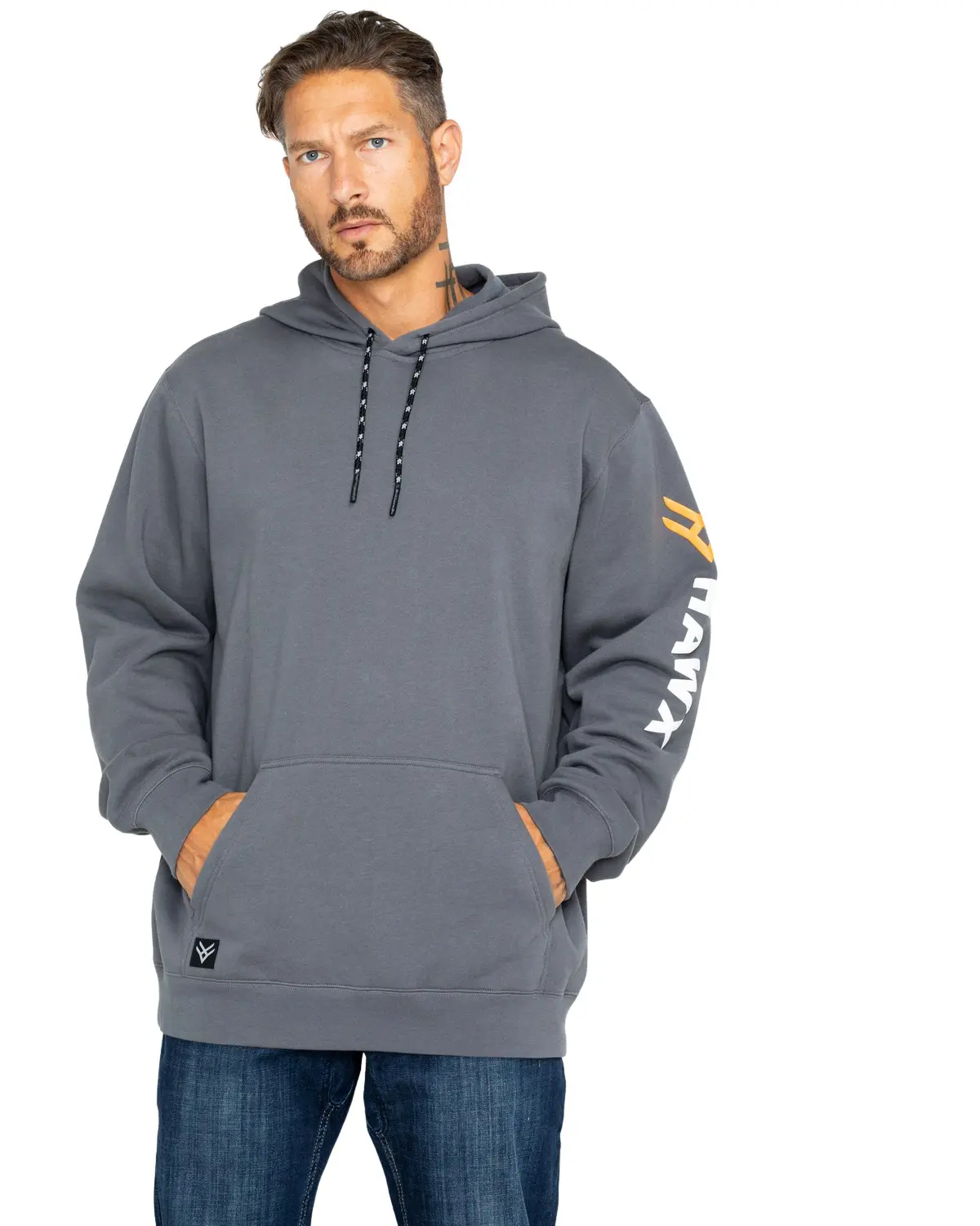 Hawx Men's Men'S Logo Sleeve Hooded Work Sweatshirt - Hf18f2-Chr