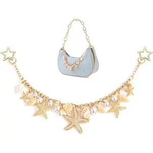 ChicBloom B Bag Purse Charms for Handbags Starfish Bag Charm Ocean Shell Keychain Summer Jewelry Beach Vacation Outfits for Women