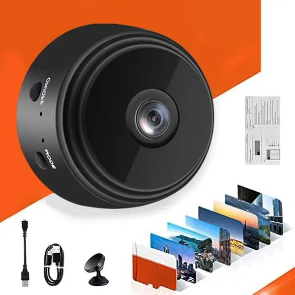 1PCS-32G Mini Hidden Cameras 1080P HD WiFi Security Camera for Baby Pet Nanny Surveillance for Home Indoor Outdoor Monitoring Remote Viewing with APP 24/7 Continuous Recording Ultra Mini Easy to Conceal