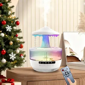 XRUI Christmas Cool Mist Humidifier & Diffuser: Bluetooth Speaker (Music) + 7-Color LED + Air Purification + Quiet Timer – Ideal Holiday Gift & Chic Decor