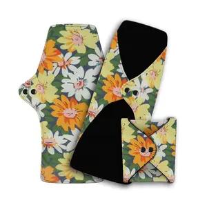 Reusable Sanitary Pads, Washable and Breathable, Multi-Color Options, Floral Style, Multiple Sizes, Leakproof Design, Eco-Friendly