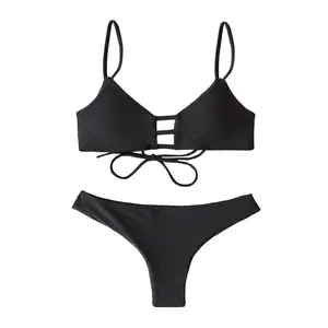 BLACK Bikini TOP | Black Brazilian BOTTOMS