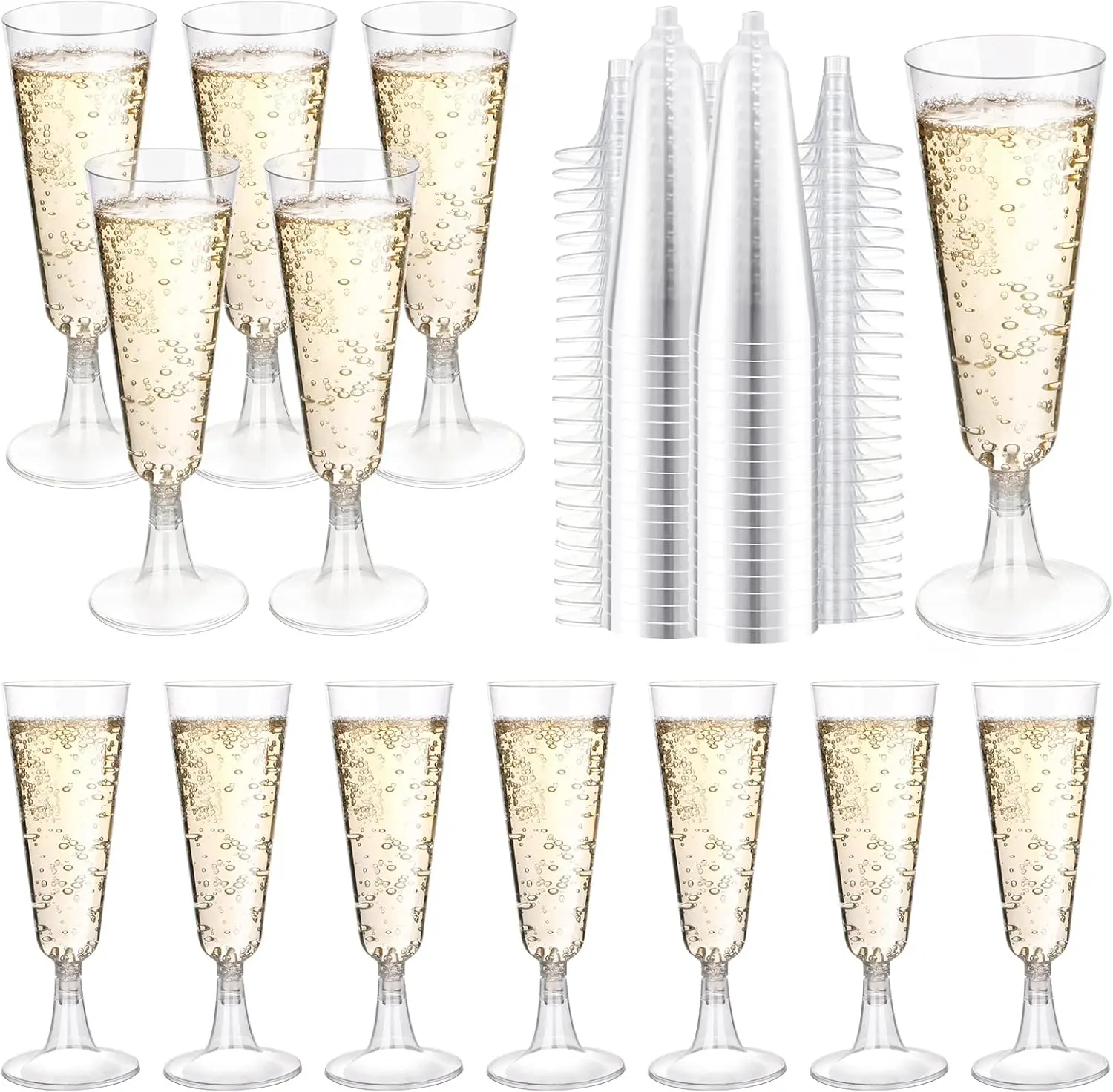 Plastic Champagne Flutes 200 Pack Champagne Glasses Disposable Mimosa Glasses 5 Oz  Clear Plastic Flutes for Party Drinking  Cups  Wedding Toasting Glasses Flutes Bulk
