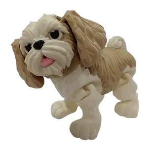 Shih Tzu Dog 3D Printed Articulating Figurine Decor Ornaments Decoration Artistic Articulated