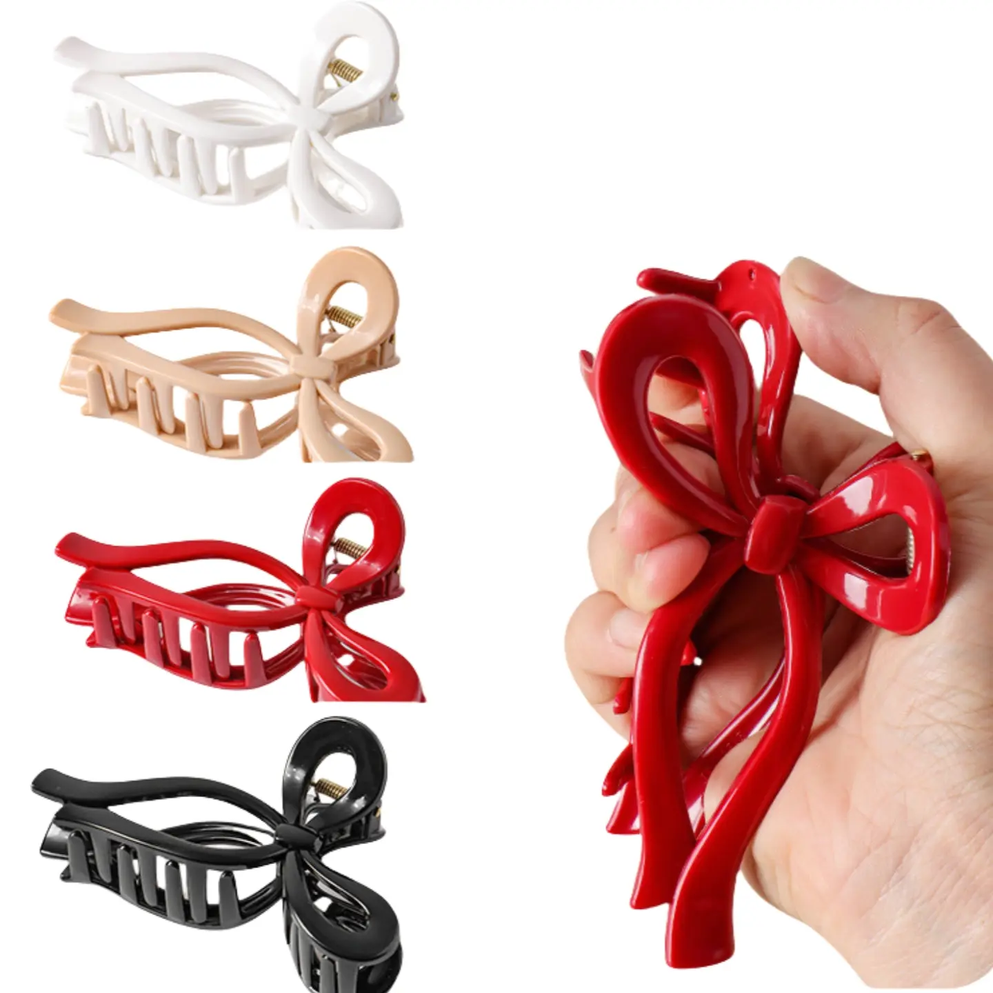 Cute Bow Hair Clip, Clip in Claw, Fun Claw Clips, Adjustable Soft Material, Comfortable and Lightweight, Secure Hold, Ideal for All-Day Wear