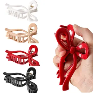 Cute Bow Hair Clip, Clip in Claw, Adjustable Soft Material, Comfortable and Lightweight, Secure Hold, Ideal for All-Day Wear