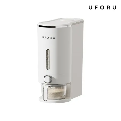 UFORU 22lb Large-Capacity Airtight Rice Dispenser for Kitchen, Innovative Sloped Slide Mechanism, Pest-Block Spice & Food Storage Containers, Insect-Proof Moisture-Resistant Bin with Non-Dishwasher-Safe Measuring Cup