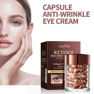 45-Piece Retinol Eye Serum Capsules - Multi-Effect Moisturizing Eye Cream for All Skin Tones, Hypoallergenic Collagen Eye Care with Retinol & Glycerin Capsules for Dry Skin, Skincare Routine, Sleek Packaging, Glycerin Serum, Hydrate
